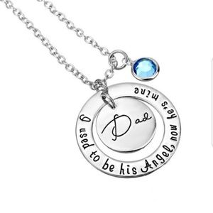"I used to be his Angel now he is mine" necklace